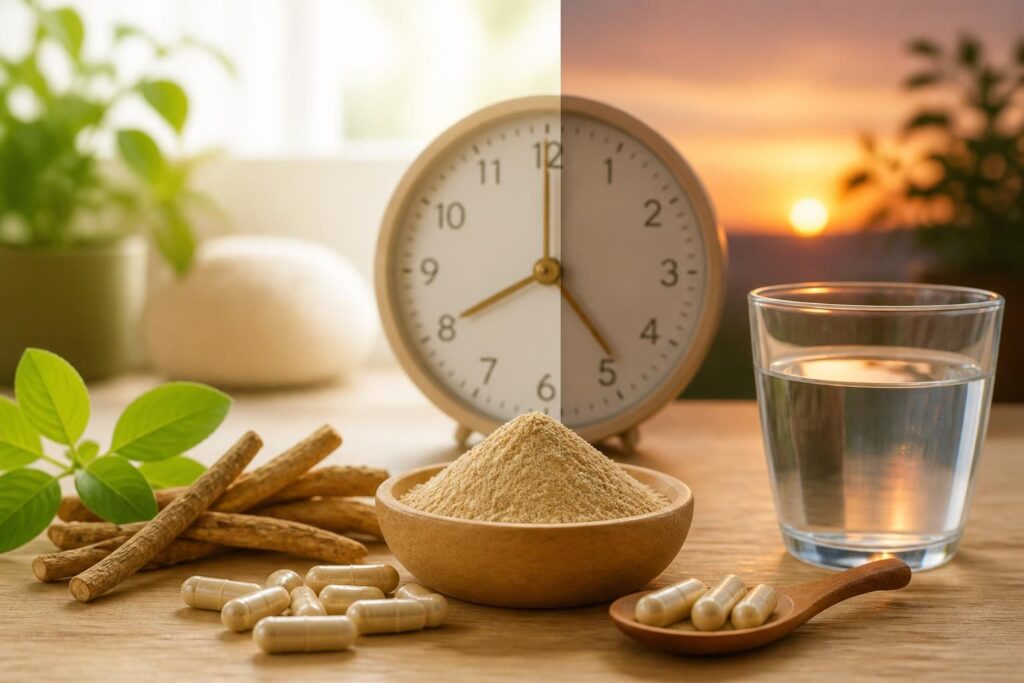 découvrez comment doser correctement l'ashwagandha et le meilleur moment de la journée pour le consommer afin d'optimiser ses bienfaits sur votre santé.