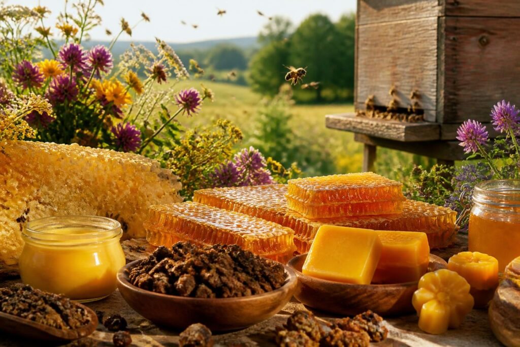 découvrez un panorama complet des produits de la ruche : miel, cire, propolis et bien plus pour votre bien-être naturel.