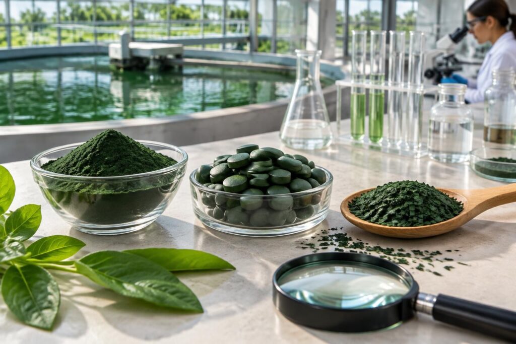 découvrez les critères essentiels pour choisir une spiruline de qualité : origine, forme, méthode de production et contrôles sanitaires.