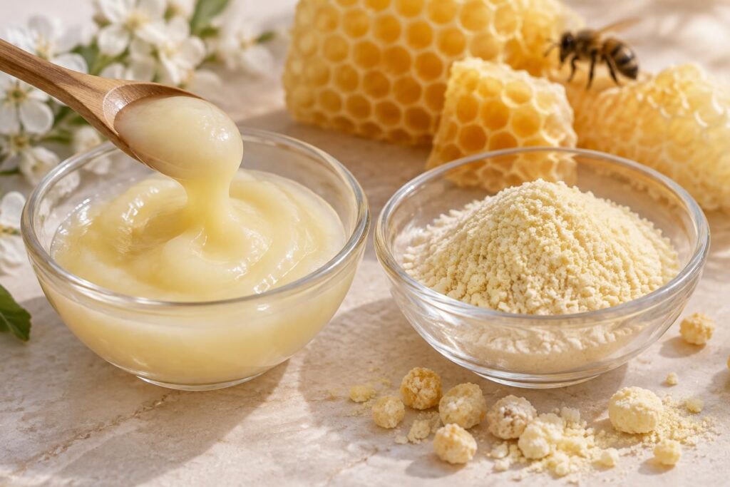 Gelée royale fraîche ou lyophilisée